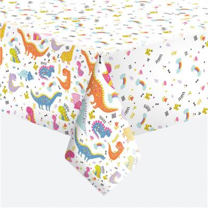 Papīra galdauts Jautrie dinozauri 120x180cm