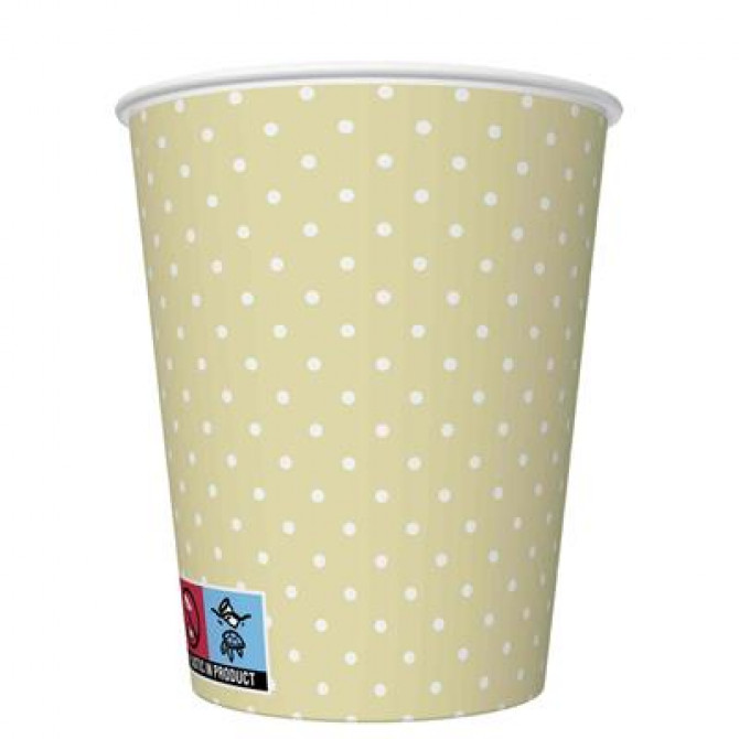 Papīra glāzes krēmkrāsas ar pumpiņām 250ml 8gab