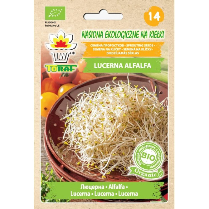 Lucerna BIO diedzējamās sēklas 20g