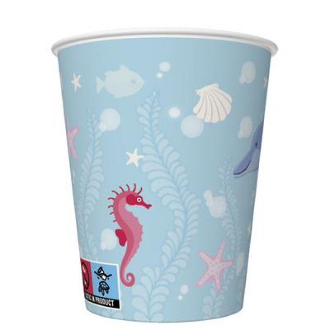 Papīra glāzes jūras nāriņa 250ml 8gab