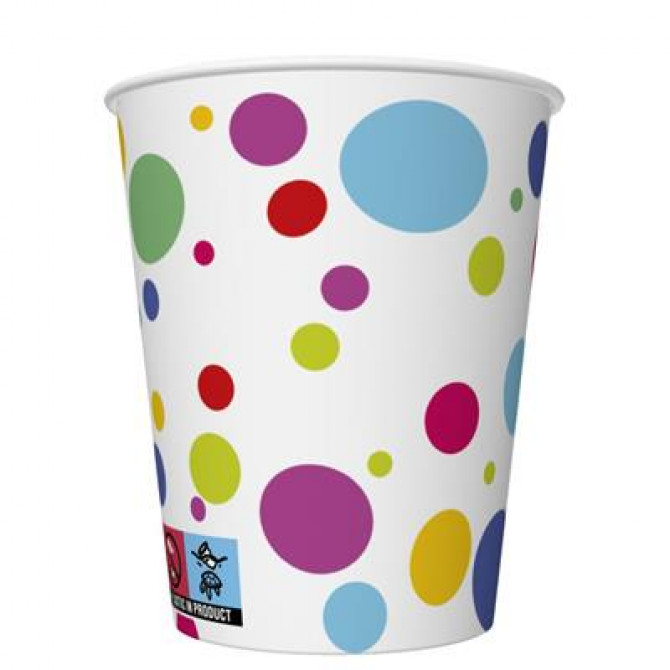 Papīra glāzes dzimšanas diena 250ml 8gab